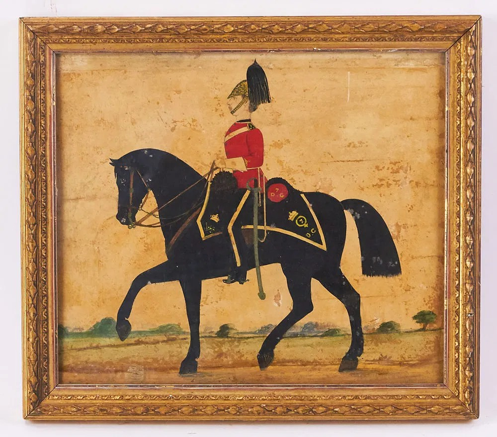 "19thC British Royal Dragoons Watercolour" Provenance: The Susie Hilfiger Collection