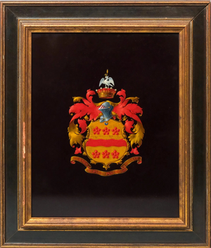 "Coat-of-Arms" Hand-Painted Oil On Tin Panel by L.C. Proudfoot