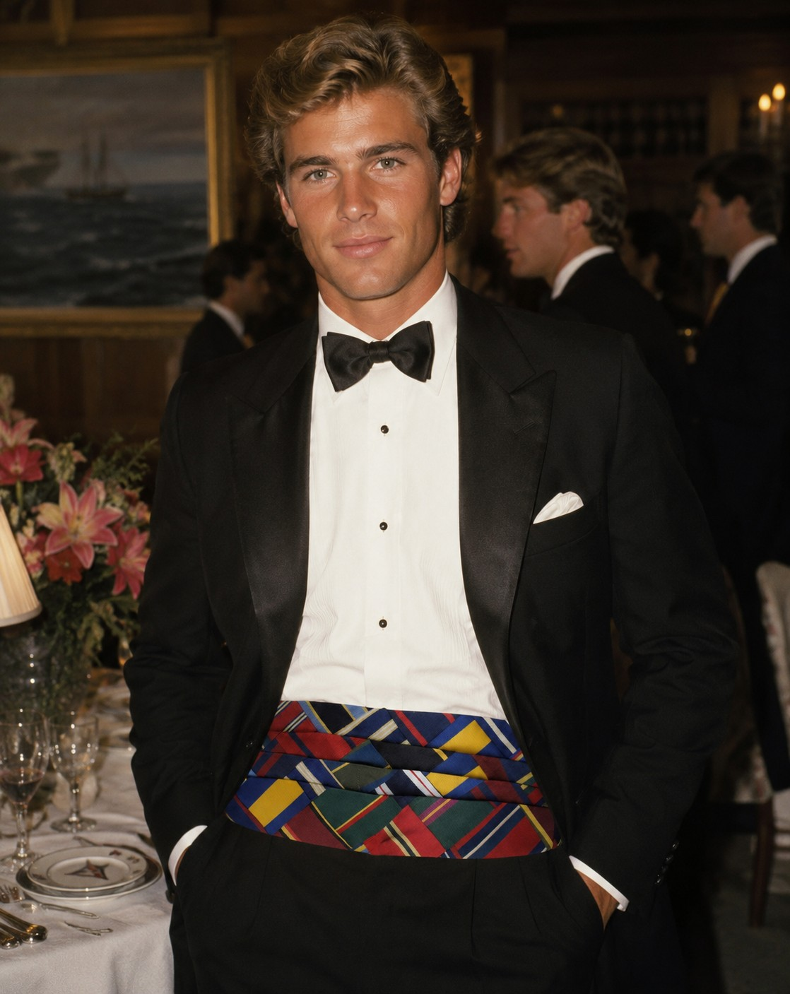 "J. Press Made-In-USA Patchwork Silk Repp Stripe Cummerbund" (NWT)