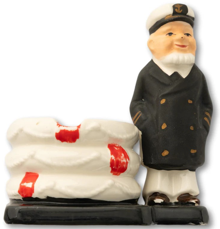 "Sea Captain w/ 3 Life Rings Nautical Ashtray"