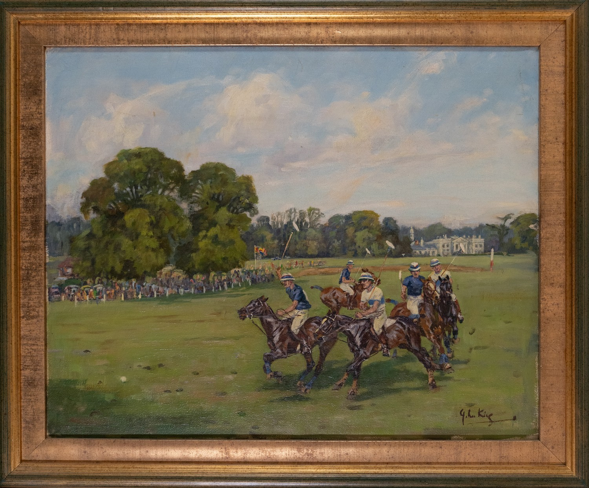 The Polo Match At Hurlingham O/C John Gregory King (British, 1929-2014)