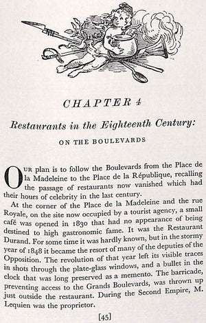 "Fine Bouche: A History Of The Restaurant In France" 1956 ANDRIEU, Pierre