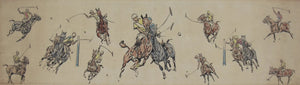 Polo Players Vignette Watercolor by Paul Brown (1893-1958)