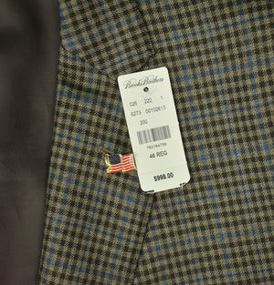 Brooks Brothers Regent Blue/ Grey Houndstooth Check Sport Jacket Sz: 46L (New w/ BB $998 Tag!)