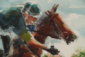 Polo Player Watercolor by Arne Westerman (1927-2017)