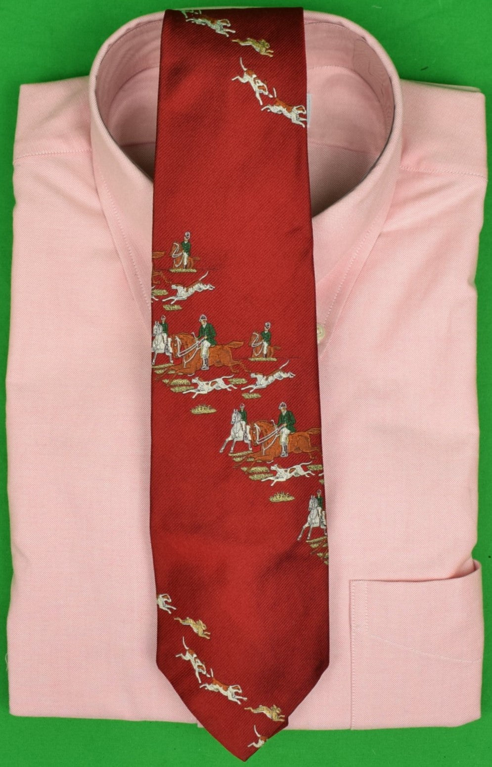 "Polo Ralph Lauren Red Fox-Hunt Silk Twill Tie"