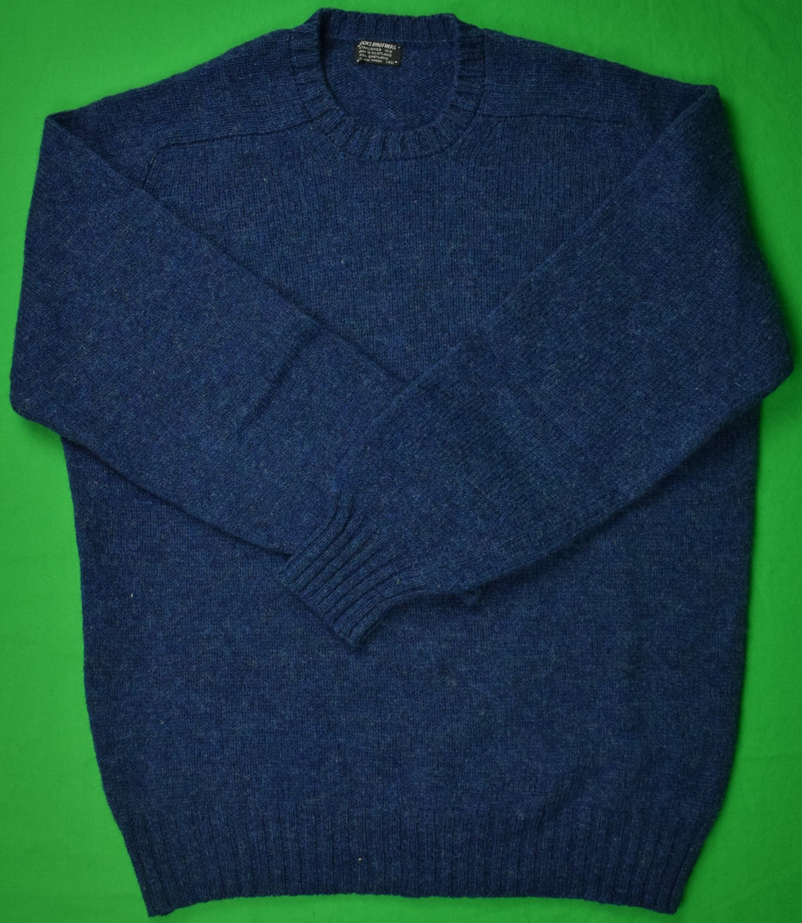 "Brooks Brothers Shetland Wool Blue Mix Crew Neck Sweater" Sz: 46