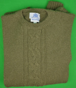 "J. Press Olive 95% Wool/ 5% Cashmere Irish Cable Crewneck Sweater" Sz: L (SOLD)