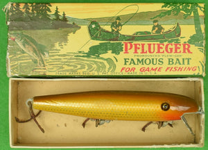 Vintage Pflueger 5001 Golden Shiner Combo Lure In Box