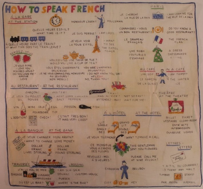 How to Speak French Pocket Square w/ Various French Words and Phrases