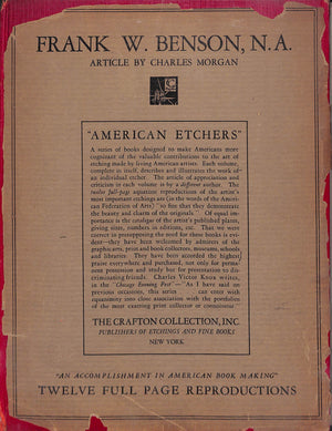 "American Etchers Vol. XII Frank W. Benson, N.A." 1931 MORGAN, Charles [article by]
