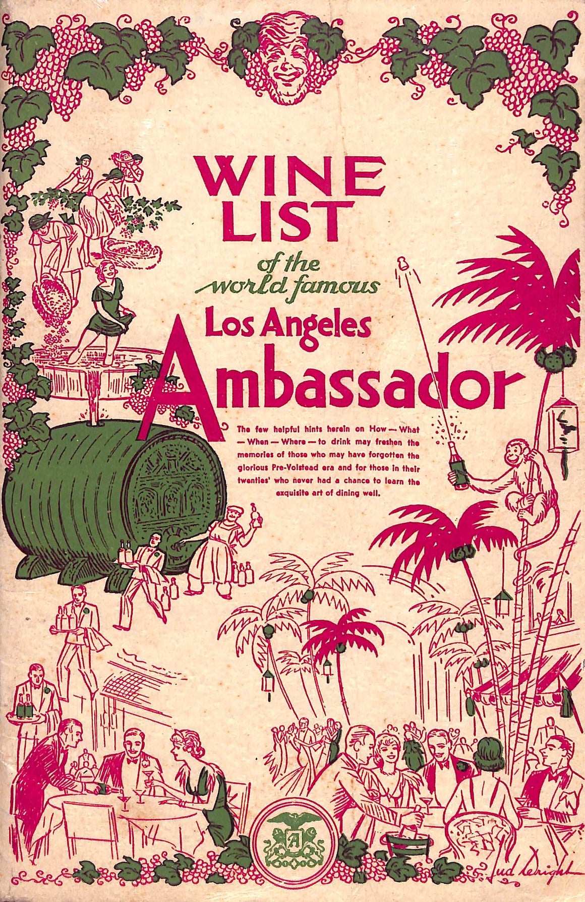 Wine List of The World Famous Los Angeles Ambassador