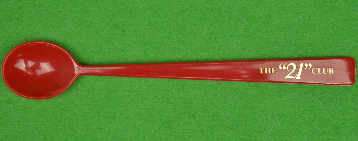 "21" Club Red Plastic Cocktail Stirrer Spoon" (SOLD)