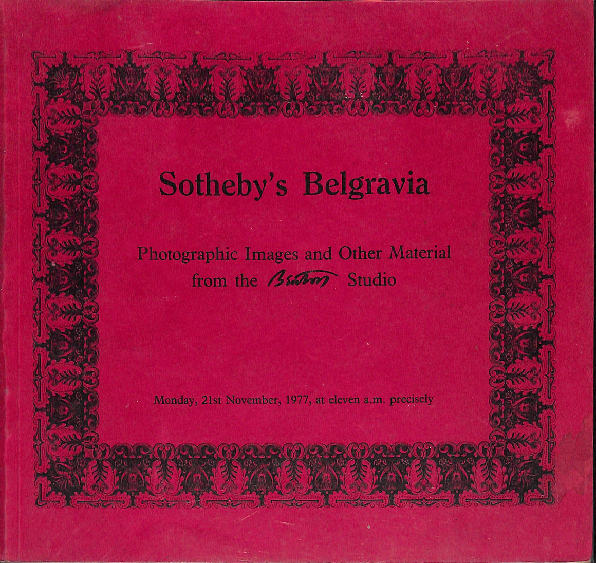 "Photographic Images and Other Material from the Beaton Studio" 1977 Sotheby's Belgravia