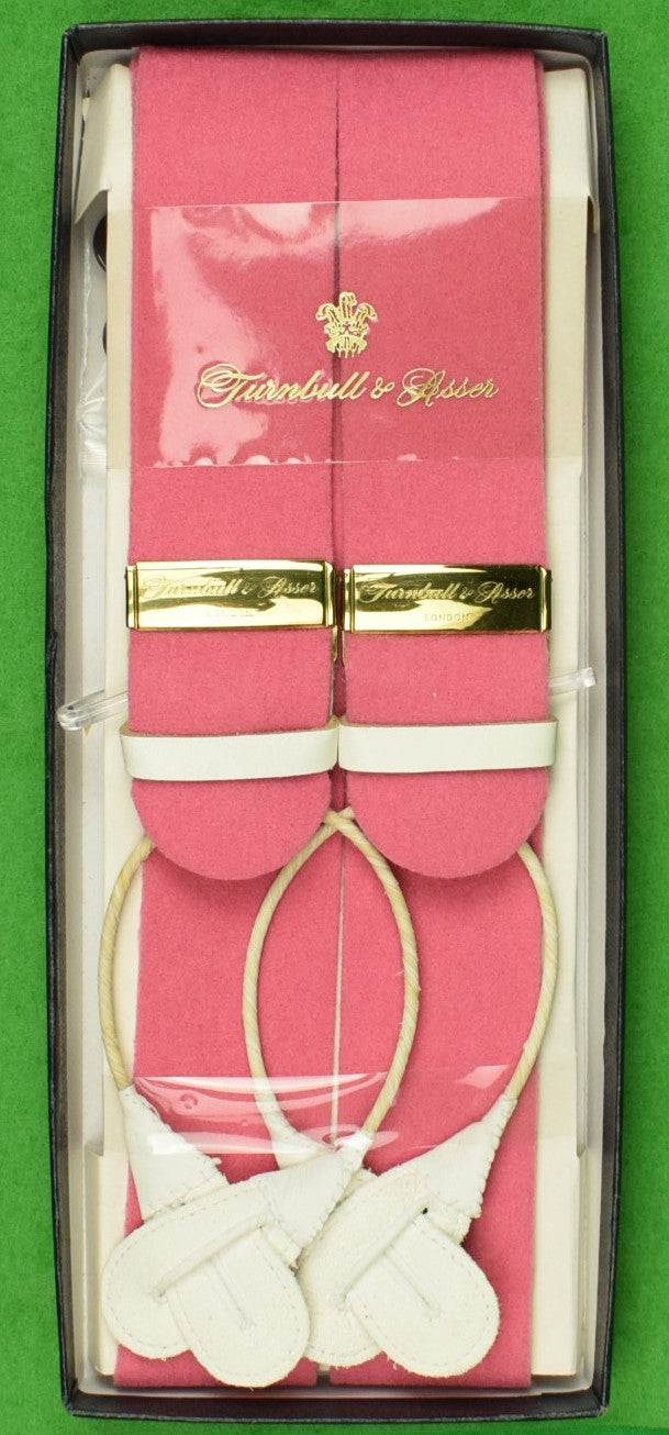 "Turnbull & Asser Pink Boxcloth Braces" (New/ Old Stock In T&A Box!)