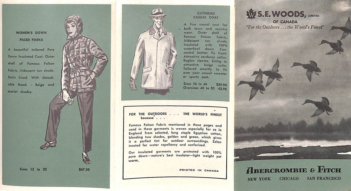 "Abercrombie & Fitch 6-Fold S.E. Woods Of Canada Outerwear Brochure"