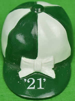 "21" Club New York Green/ White Jockey Cap Opener (NEW)