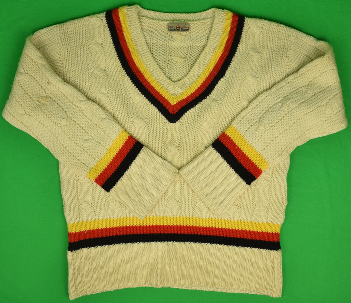 "Marylebone Cricket Club x Alan Paine Cable V-Neck Sweater" Sz: M