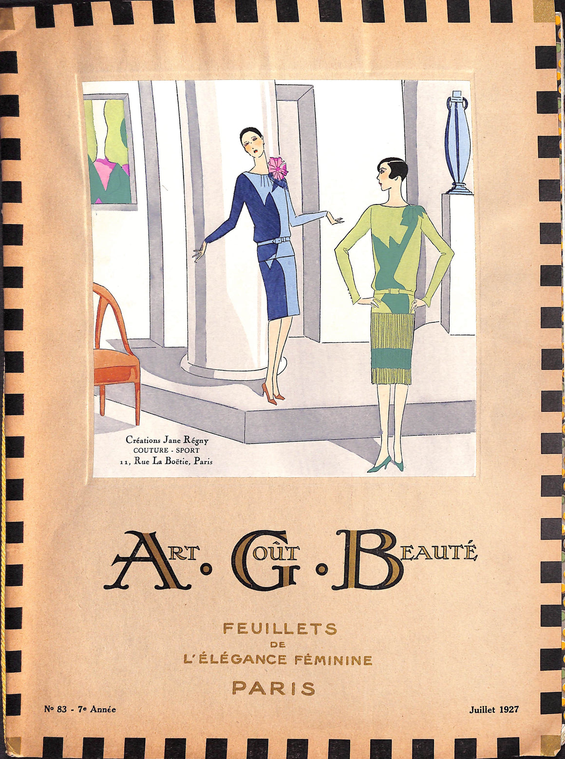 "A.G.B. Art Gout Beaute: Feuillets de l'Elegance Feminine" Juillet 1927