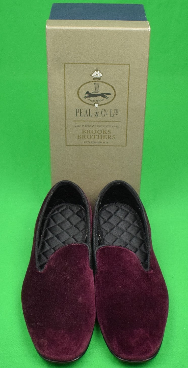 "Peal & Co For Brooks Brothers Burgundy Velvet Slipper" (New in Box w/ Tag) Sz: 9D (SOLD)