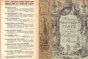 "A Calendar Of British Taste From 1600 To 1800 Being A Museum Of Specimens & Landmarks" 1948CARRITT, E.F.