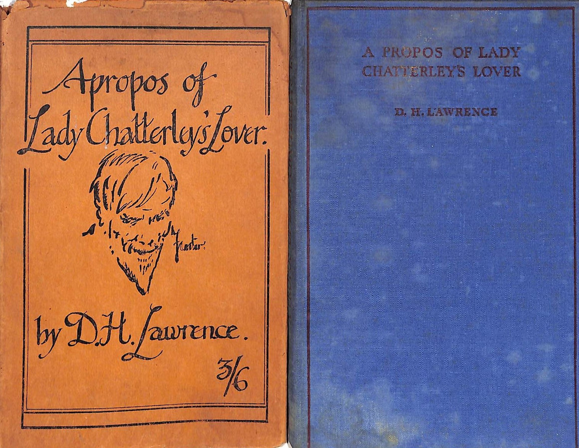 "Apropos Of Lady Chatterley's Lover" 1930 LAWRENCE, D.H.