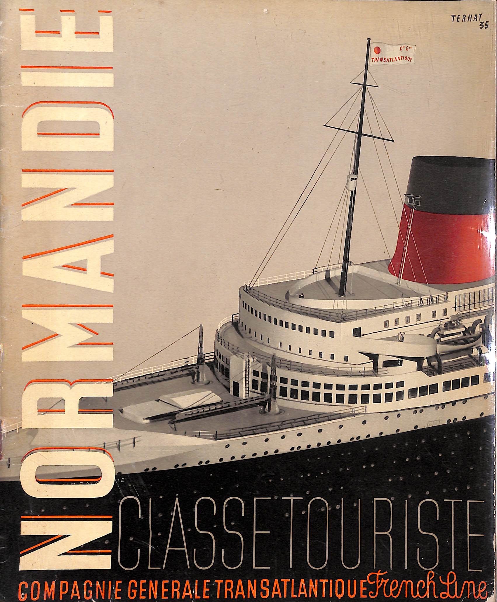 Affiche Compagnie Générale Transatlantique French Line Normandie Affiche Compagnie Générale Transatlantique French Line Normandie