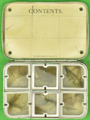 "Abercrombie & Fitch Trout-Fly Box Made In England w/ 23 Flies In 6 Compartments"