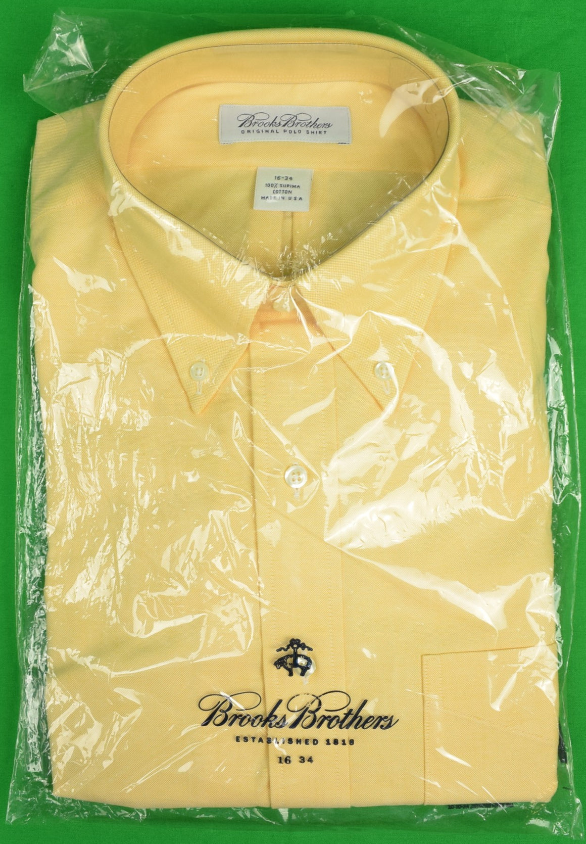 "Brooks Brothers Yellow OCBD Shirt" Sz: 16-34 (New w/ BB Tag!)
