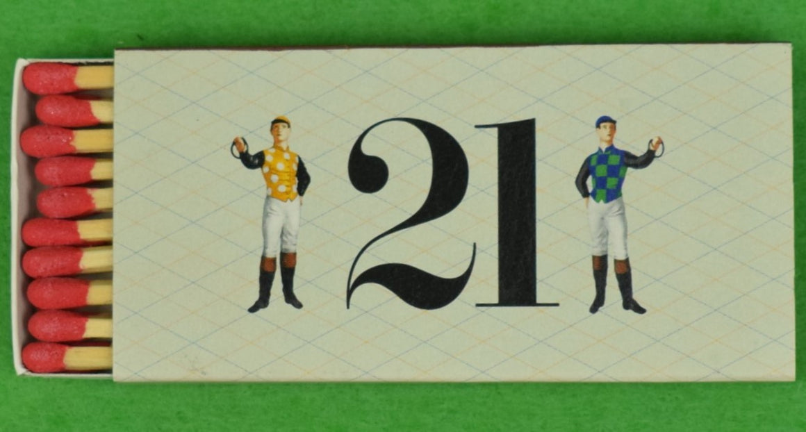The "21" Club Jockey New York Matchbook (Unstruck) (SOLD)