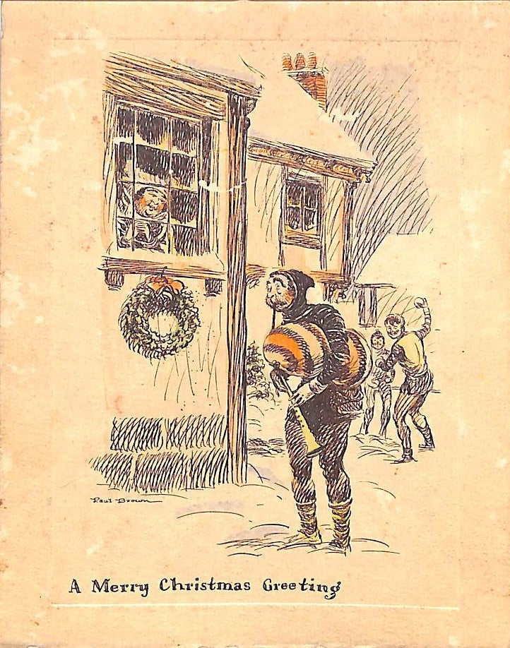 "A Merry Christmas c1920s Greeting Card Drawn by Paul Brown"
