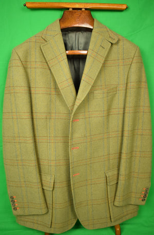 "Magee Of Ireland Multi-Windowpane Olive Tweed Oxford Shooting Jacket" Sz: 48