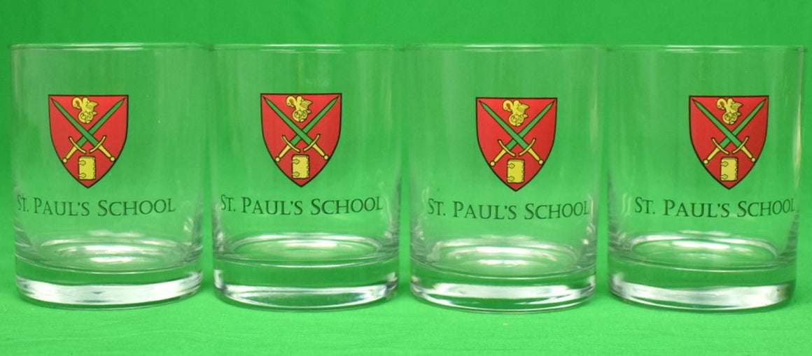 "Set x 4 St Paul's School Old-Fashioned Glasses"