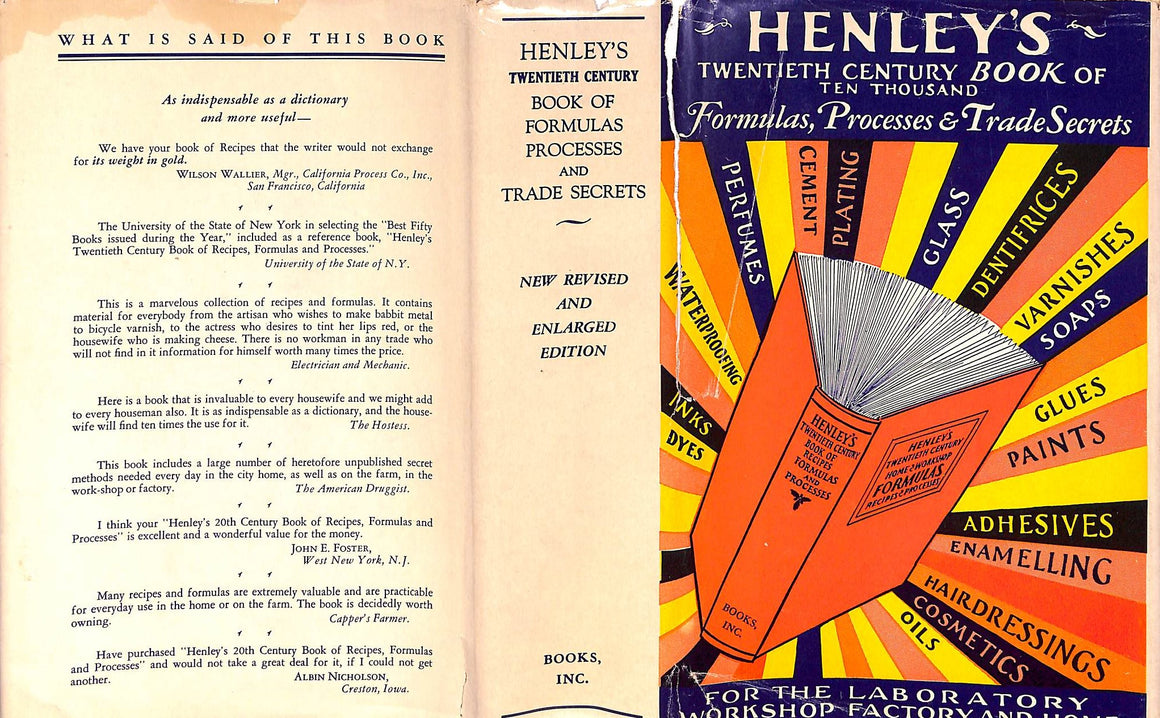 "Henley's Twentieth Century Book Of Formulas, Processes & Trade Secrets" HISCOX, Gardner D., M.E.