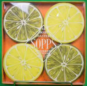 Box Set of 12 'Lemon & Lime' Coasters