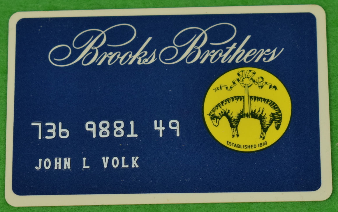 Brooks Brothers Palm Beach Personal Credit Card Issued to John L. Volk (SOLD)