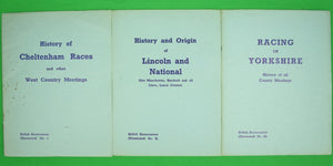"History of Cheltenham Races, Lincoln and National, Racing in Yorkshire" JOHNSTON, Frank