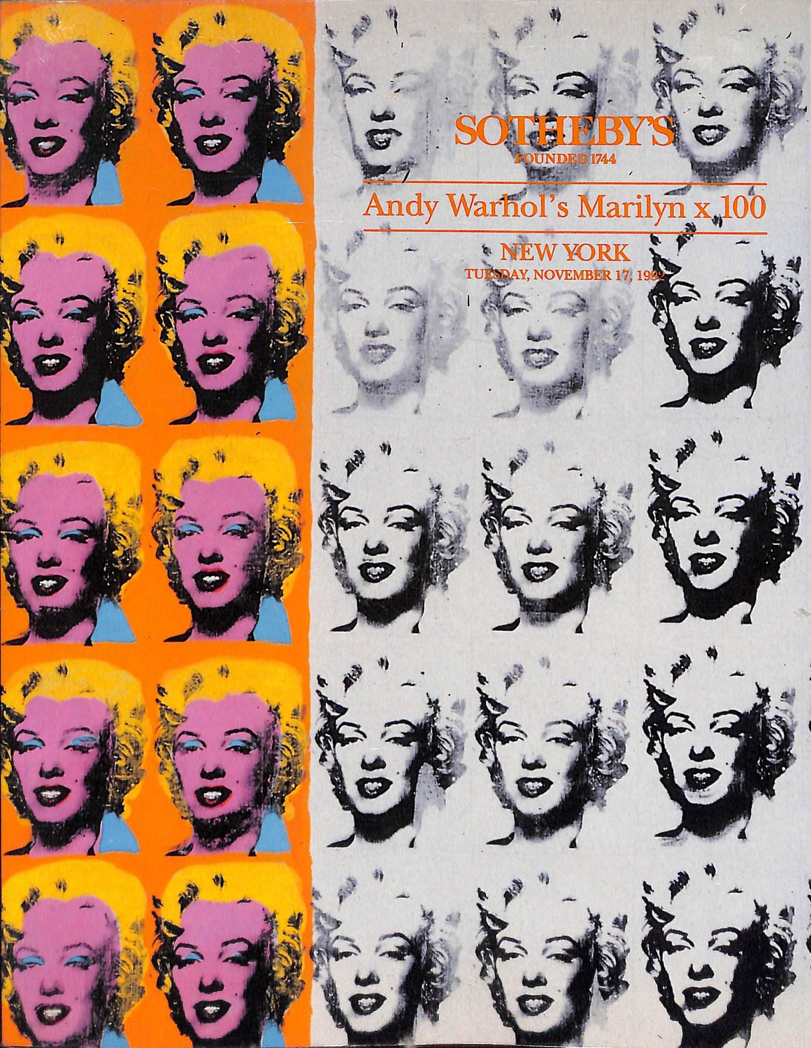 "Andy Warhol's Marilyn x 100" 1992 Sotheby's