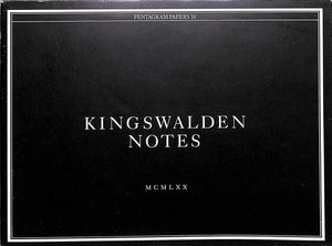 "Kingswalden Notes: Pentagram Papers 16" 1970 TERRY, Quilan