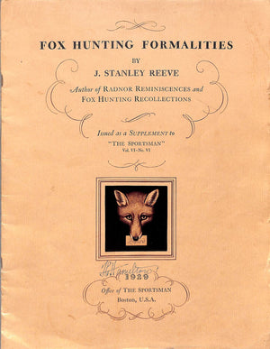"Fox Hunting Formalities" 1929 REEVE, J. Stanley