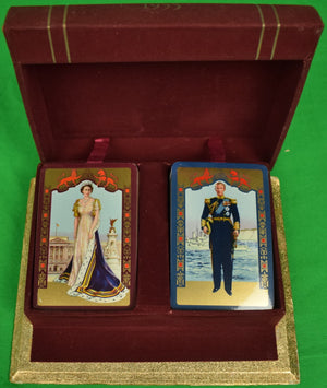 Abercrombie & Fitch 1953 QEII Coronation Twin Sealed Decks of Playing Cards