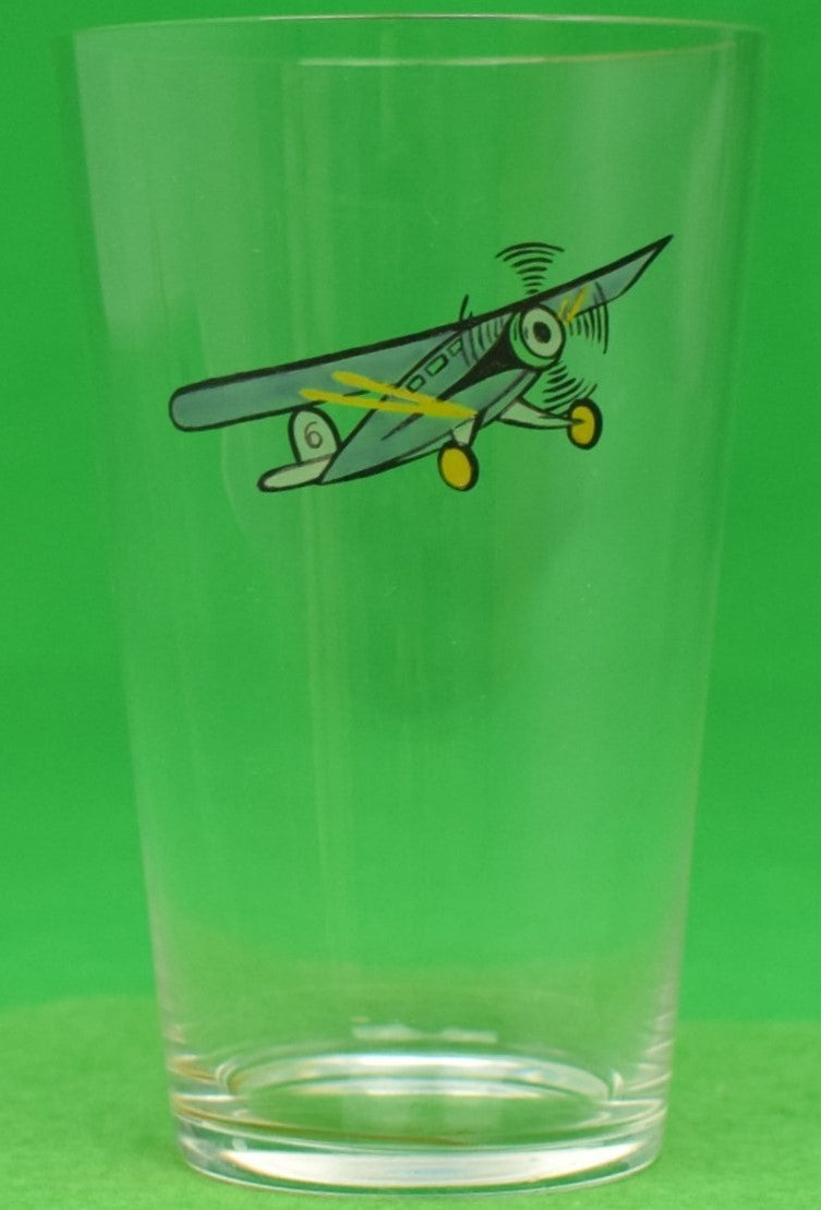 "Hand-Painted c1920s #6 Aeroplane Highball Baccarat French Glass"