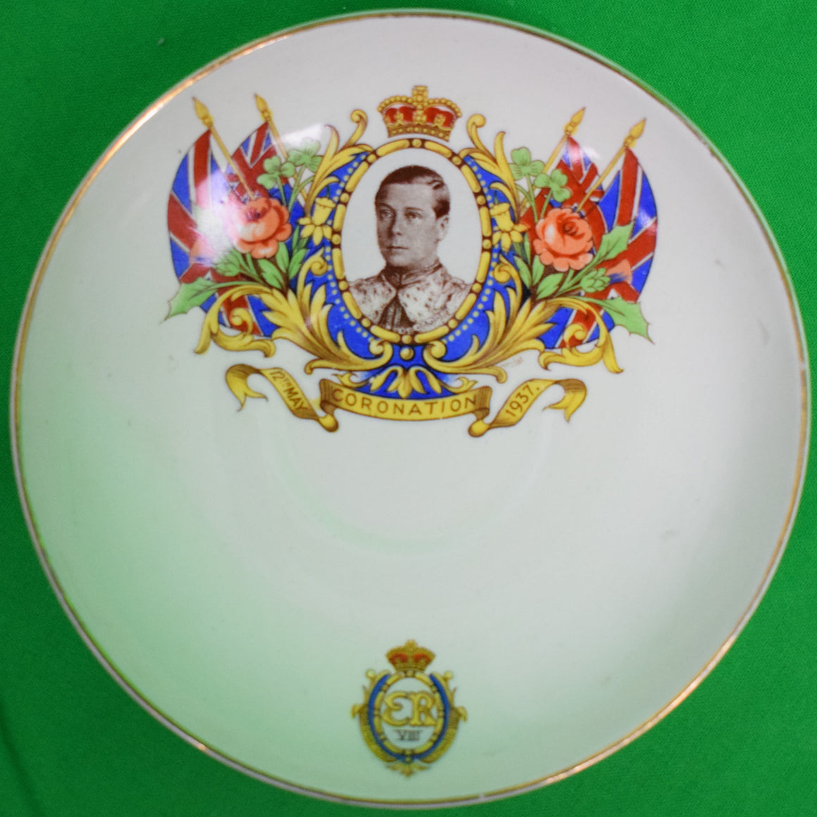 "King George VI 1937 Coronation Leighton Pottery Plate"