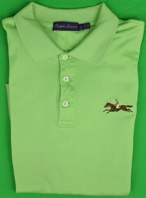 "Ralph Lauren 'Purple Label' Pistachio Green Polo Shirt w/ Jockey/ Racehorse Logo" Sz: XXL (SOLD)