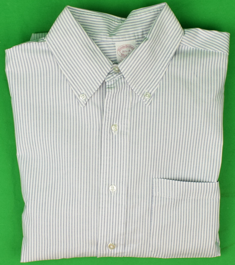 "Brooks Brothers OCBD Blue/ White Candy Stripe Dress Shirt" Sz: 16 1/2-4 (SOLD)