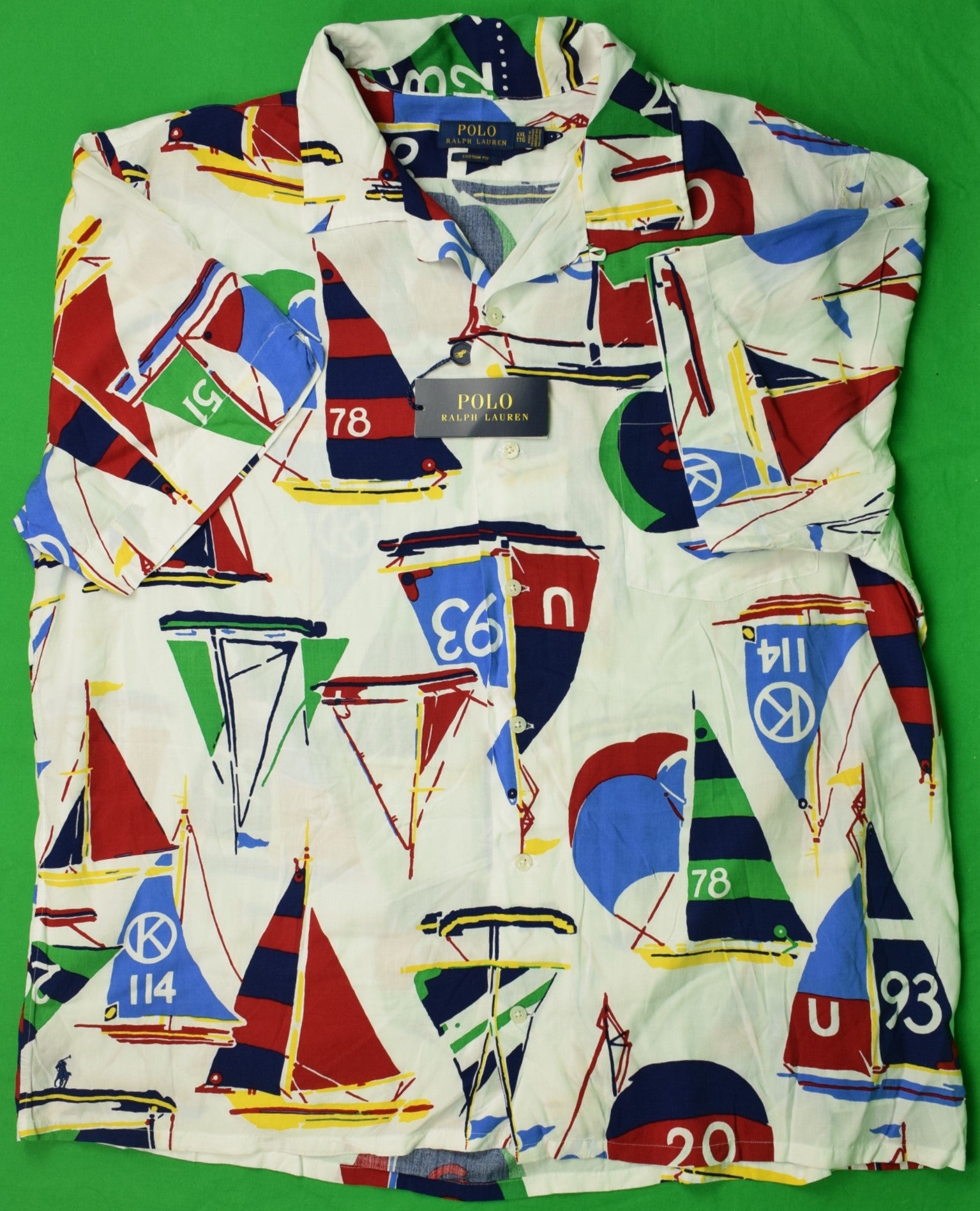 Vintage Polo Ralph Lauren Yellow Saranac Camp Collar Diver Shirt
