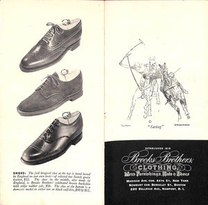 Brooks Brothers [2] pp. Flyer w/ Paul Brown Polo Player (SOLD)