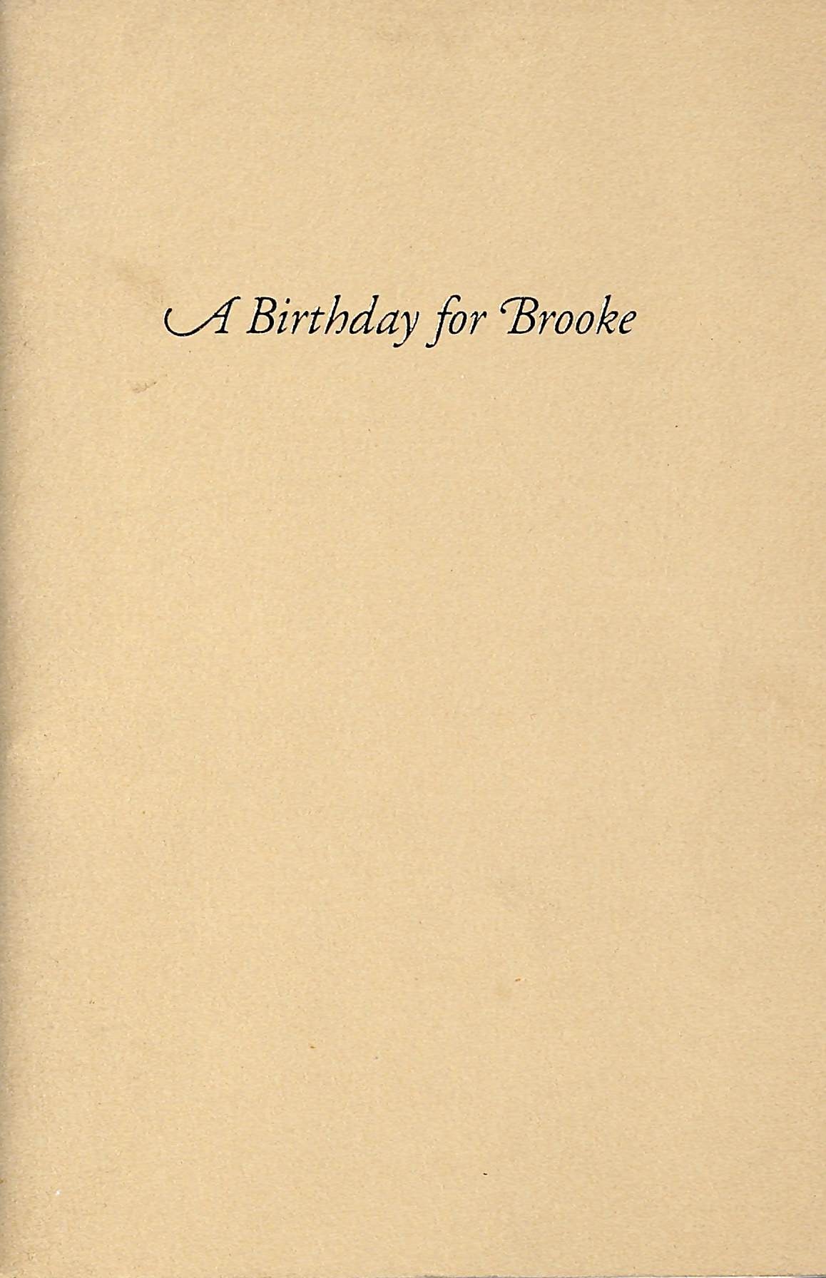 "A Birthday For Brooke" GILL, Brendan