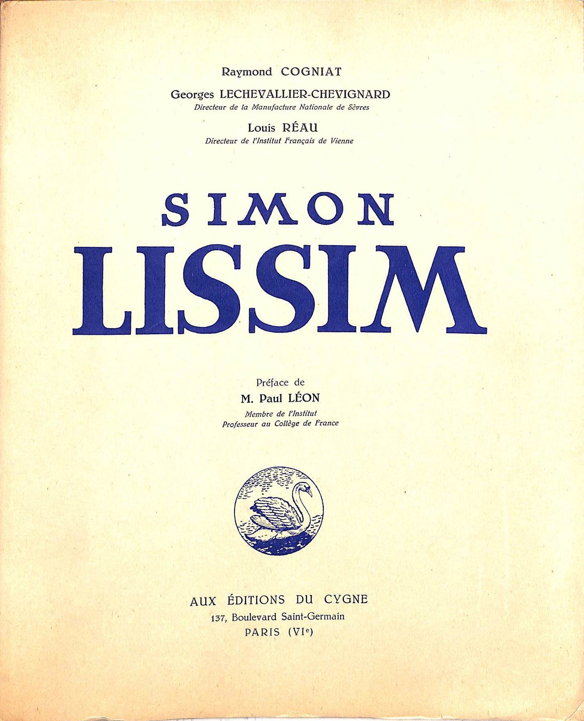 "Simon Lissim" 1933