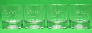 Set x 4 Eagle/ Birdie/ Par/ Bogey Rocks Glasses